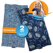 2-Pack Small Heating Pad Microwavable - Moist Hot Compress (Wishpy and Royal Flowers)